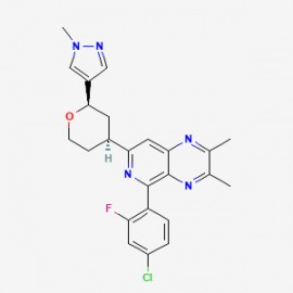 Rel-5-(4-Chloro-2-fluorophenyl)-2,3-dimethyl-7-[(2R,4S)-tetrahydro-2-(1-methyl-1H-pyrazol-4-yl)-2H-pyran-4-yl]pyrido[3,4-b]pyrazine