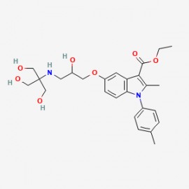 1H-Indole-3-carboxylic acid, 5-[2-hydroxy-3-[[2-hydroxy-1,1-bis(hydroxymethyl)ethyl]amino]propoxy]-2-methyl-1-(4-methylphenyl)-, ethyl ester